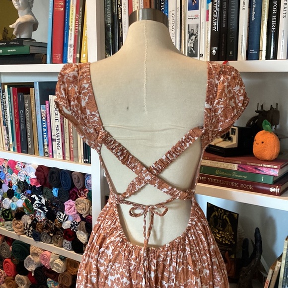 flower country style dress ULTRAVIOLET MAXI DRESS- TEA COMBO ~ FREE PEOPLE - Picture 14 of 16